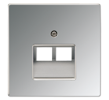 JUNG LS 990 Блестящий хром Накладка 2-ой наклонной ТЛФ/комп розетки