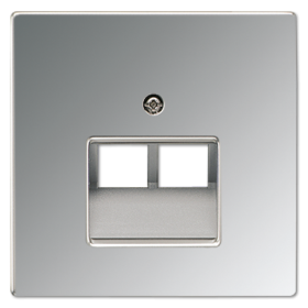 JUNG LS 990 Блестящий хром Накладка 2-ой наклонной ТЛФ/комп розетки