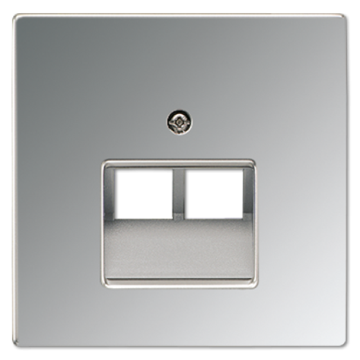 Крышка для сдвоенной телефонной и компютерной розетки  UAE, полированный хром