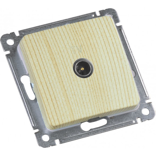 РСТВ-401-02 Розетка  телевизионная оконечная скрытой установки, механизм, цвет сосна