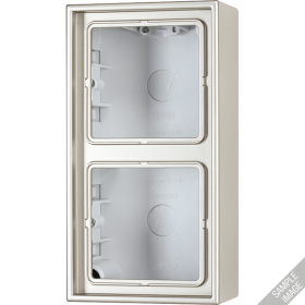 JUNG LS 990 Алюминий Коробка 2-ая для накладного монтажа с встроенной рамкой и основанием