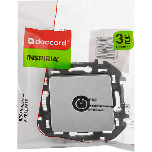 Розетка TV (телевизионная) - Legrand/Daccord Inspiria - проходная - алюминий