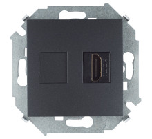 Simon 15 Графит Розетка HDMI, аудио/видео, v1.4, тип А