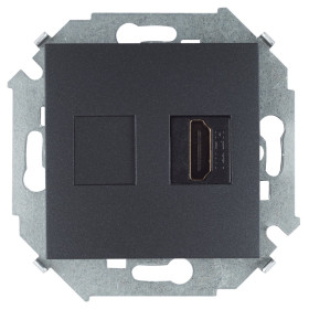 Simon 15 Графит Розетка HDMI, аудио/видео, v1.4, тип А