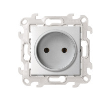 Simon 24 Алюминий Розетка без заземления 2Р 16A 250В~