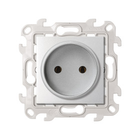 Simon 24 Алюминий Розетка без заземления 2Р 16A 250В~