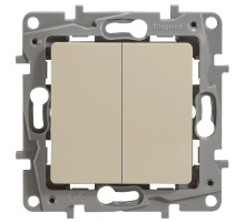 Legrand Etika Слоновая кость Выключатель 2-х клавишный, 10А, Винтовые клеммы.