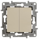 Выключатель двухклавишный - Legrand Etika - 10А 250В безвинтовые зажимы - слоновая кость