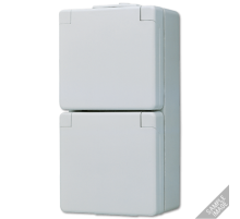 JUNG WG 800 Розетка 2-ая с/з с полем для надписи, IP44