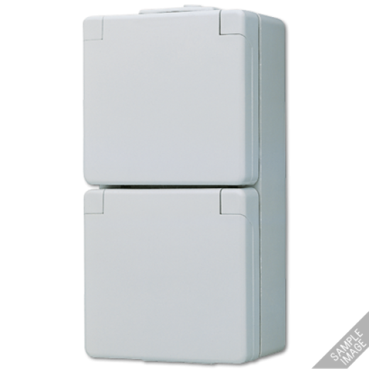 Штепсельная розетка SCHUKO для накладного монтажа двойная, с полем для надписи IP44