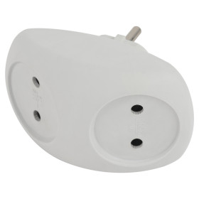 ЭРА Разветвитель электрический SPx-2-W на 2 розетки без заземления 10А белый