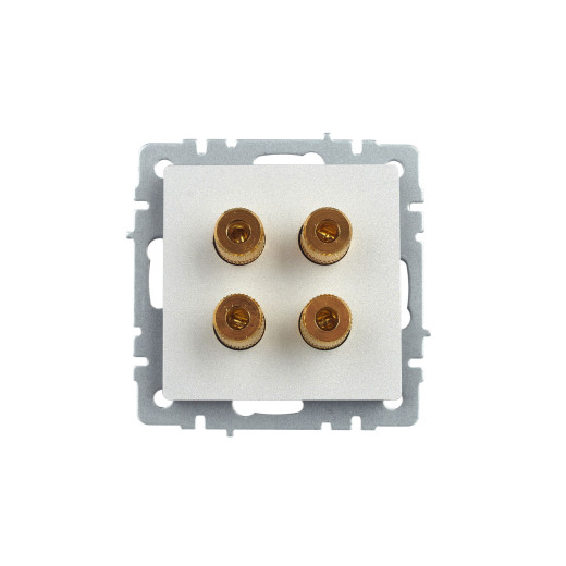 BRITE Аудиорозетка 4-мест. РА10-БрА алюм. IEK