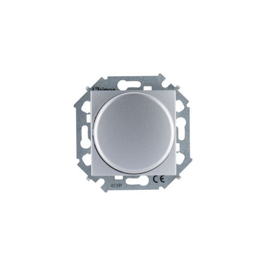 Simon 15 Алюминий Регулятор напряж-я поворот.-нажим.электронн.,перекл.,500Вт 230В, винт. зажим