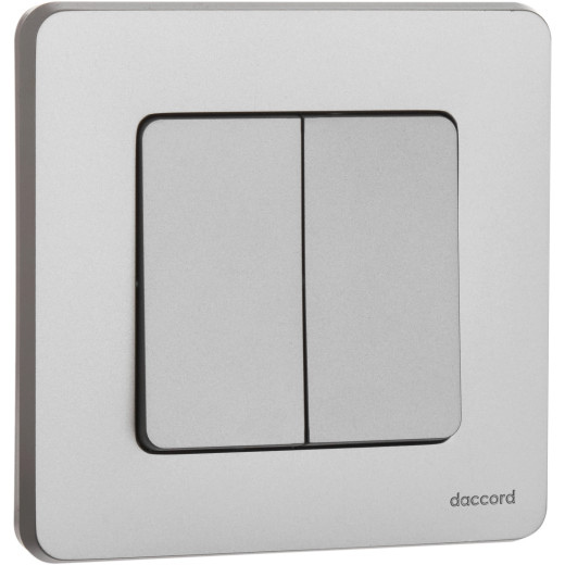 Выключатель двухклавишный - Legrand/Daccord Inspiria - 10АХ 250В безвинтовые зажимы - алюминий