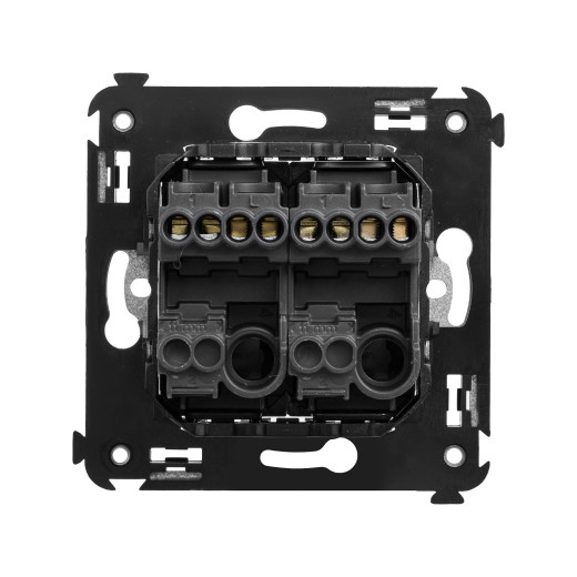 Кнопка двухклавишная в стену, Avanti, черный матовый