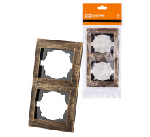 TDM Рамка 2-х постовая вертикальная старинная бронза 