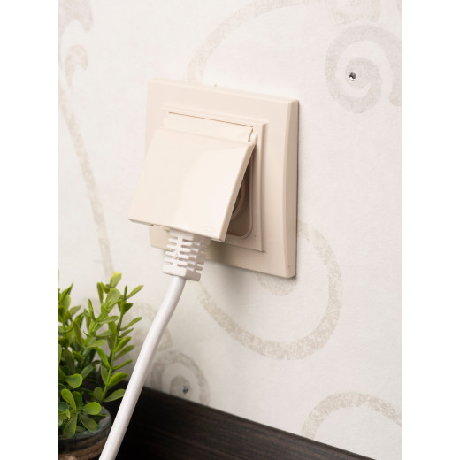 Минск Розетка 1-местная СП с/з с крышкой 16А бежевая с защ. штор. IP44 EKF