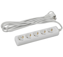 ЭРА Удлинитель электрический  U-5e-5m-3x1 с заземлением 5 розеток 5м ПВС 3x1мм2 16А