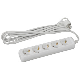 ЭРА Удлинитель электрический  U-5e-5m-3x1 с заземлением 5 розеток 5м ПВС 3x1мм2 16А