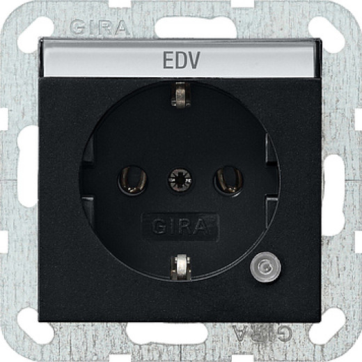 Розетка с з/к и контрольной лампой и полем для надписи