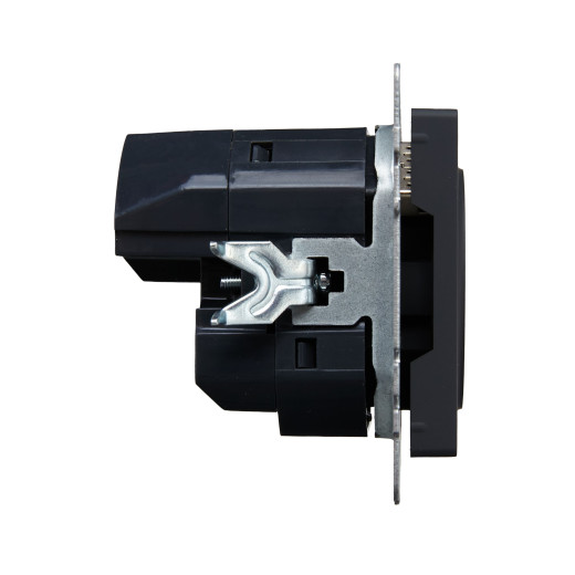 BRITE Роз. с з/к/ш 16А с USB A+C 18Вт РЮш11-1-БрГ граф. IEK