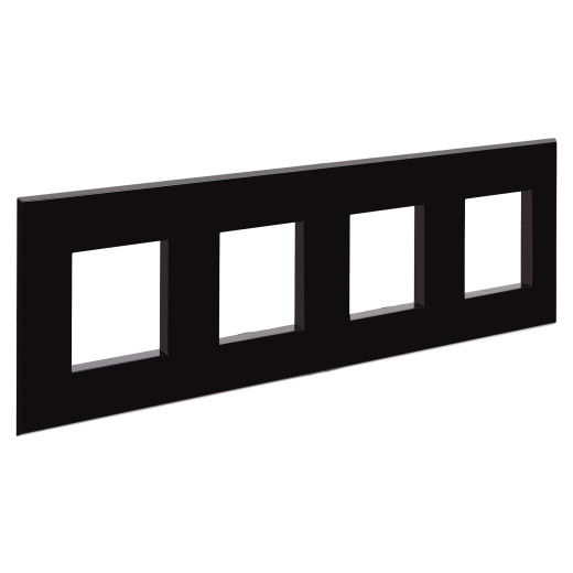 Рамка 4 поста (8 мод.), Avanti, черный квадрат