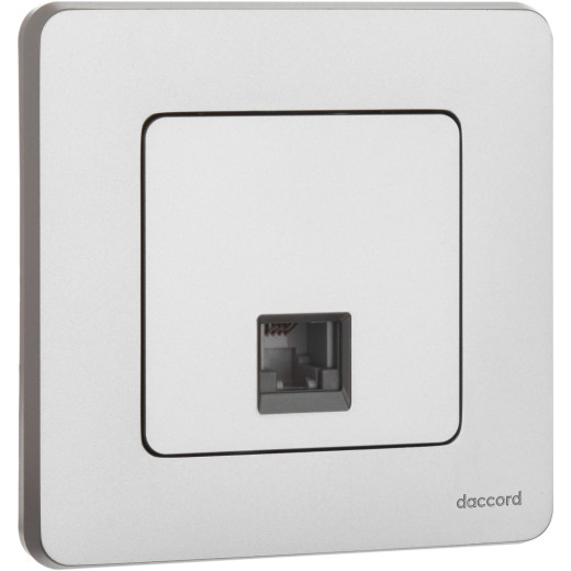 Розетка телефонная RJ11 - Legrand/Daccord Inspiria - алюминий