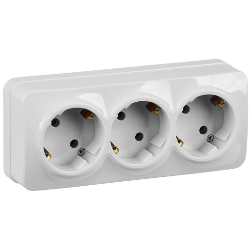 GLORY Роз. 3-я с з/к без з/ш о/у 16А РС23-3-ХБ белый IEK