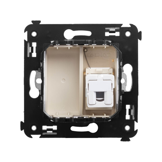 Телефонная розетка RJ-12 в стену одинарная, Avanti, ванильная дымка