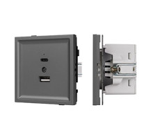 Arlight Механизм USB розетки SCT-TENDO-MUAC-SFPL-GR (5V, 3A, QC3) (-)