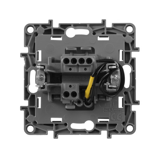 Переключатель одноклавишный с подсветкой/индикацией - Legrand Etika - 10А 250В безвинтовые зажимы - алюминий