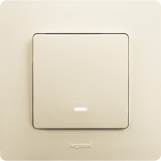 Выключатель одноклавишный с подсветкой/индикацией - Legrand Etika - 10А 250В безвинтовые зажимы - слоновая кость