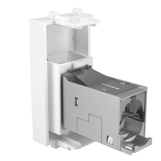 Компьютерная розетка RJ-45 модульная, кат.5е экранированная, Avanti, белое облако, 1 модуль