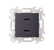 Simon 24 Графит Коннектор 2хUSB 2.0 тип A