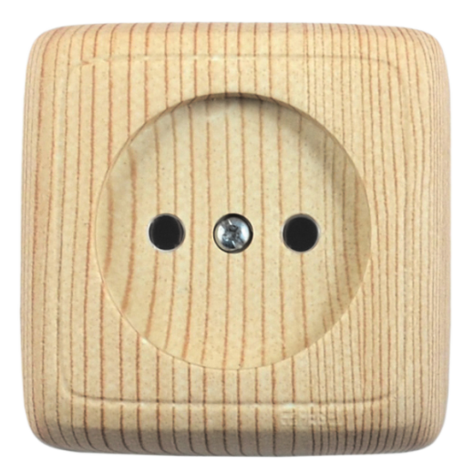 РА16-101-02 Розетка открытой установки, одноместная, цвет сосна