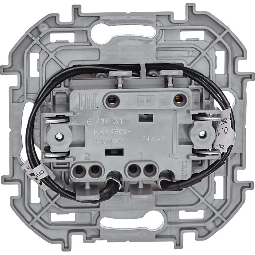 Выключатель двухклавишный с подсветкой/индикацией - Legrand/Daccord Inspiria - 10АХ 250В безвинтовые зажимы - слоновая кость