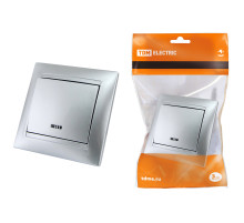 TDM Выключатель 1 кл. с подсветкой 10А серебр. металлик 