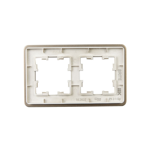 BRITE Рамка 2-мест. РУ-2-1-Бр металл латунь RE IEK