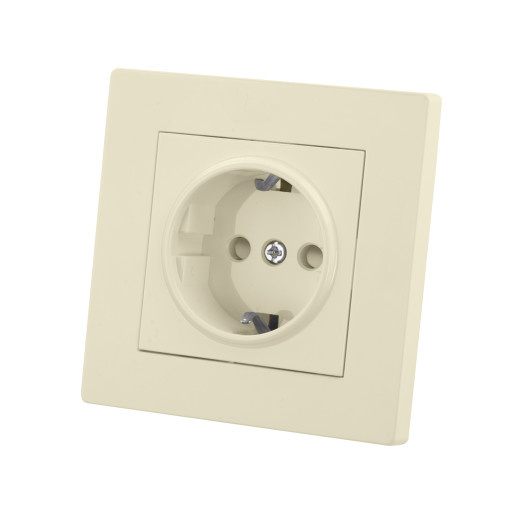 Розетка 2П+З 16А 250В с защ. шт. сл. кость 