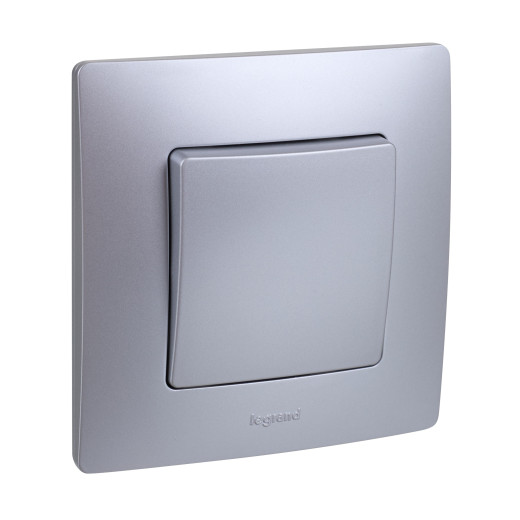 Переключатель перекрёстный одноклавишный - Legrand Etika - 10АХ 250В винтовые зажимы - алюминий