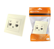 TDM Розетка двойная телефонная RJ11  сл. кость 