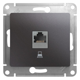 Systeme Electric Glossa Графит Розетка компьютерная RJ45 кат.5E