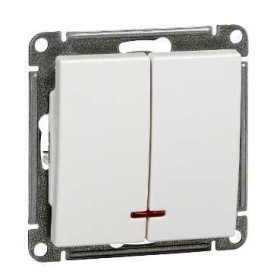 Systeme Electric Wessen 59 Бел Выключатель 2-клавишный с подсветкой 10АХ