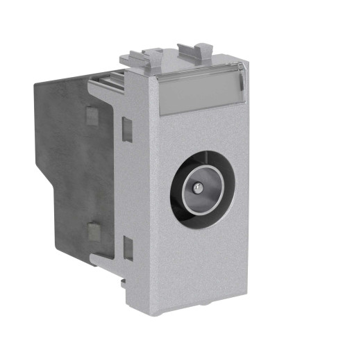 Розетка TV оконечная модульная, Avanti, закаленная сталь, 1 модуль