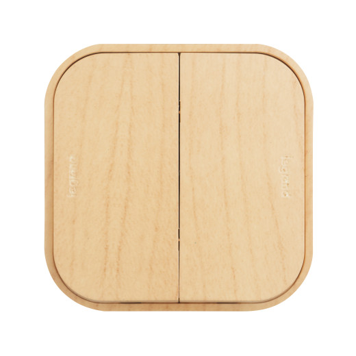 Переключатель двухклавишный - Legrand Quteo - IP20 10A 250В винтовые зажимы накладной монтаж - дерево