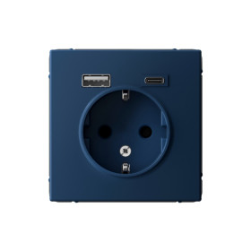 Systeme Electric ArtGallery Аквамарин Розетка 16А с 2 USB A+C, 5В/2,4А/3,0А, 2х5В/1,5А, механизм