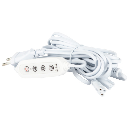 Разветвитель сетевой для линейных светильников ЭРА 4х IEC C5 3pin+timer на 4 точки с таймером 4, 8, 12H 2 м