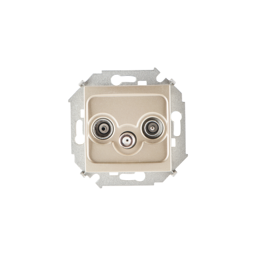 Simon 15 Шампань Розетка R-TV-SAT одиночная, винт.заж.