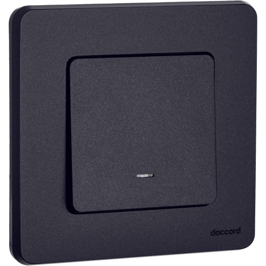 Переключатель одноклавишный с подсветкой/индикацией - Legrand/Daccord Inspiria - 10АХ 250В безвинтовые зажимы - антрацит