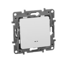 Legrand Etika Бел Переключатель с подсветкой, 10А, авт. клем.